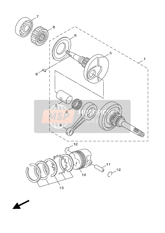 Yamaha YN50FT 2013 Crankshaft & Piston for a 2013 Yamaha YN50FT